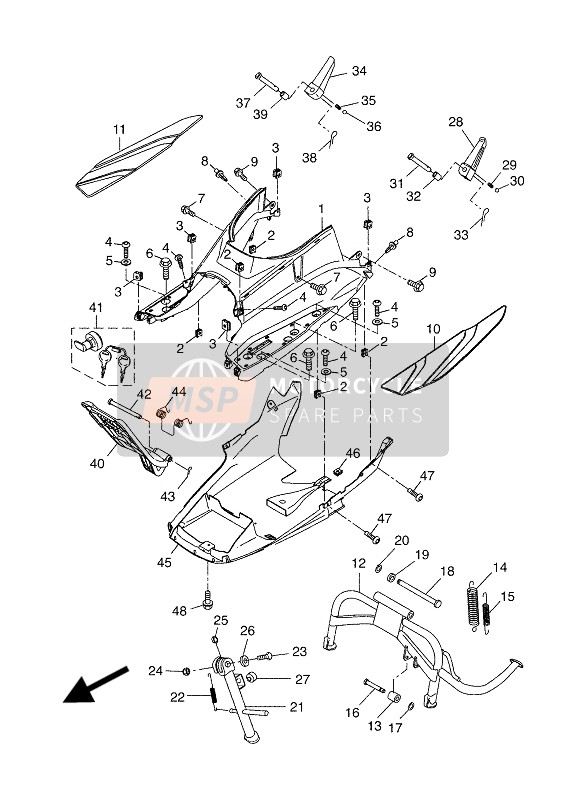 Yamaha X-MAX 400 ABS 2017 Supporter & Repose Pieds pour un 2017 Yamaha X-MAX 400 ABS